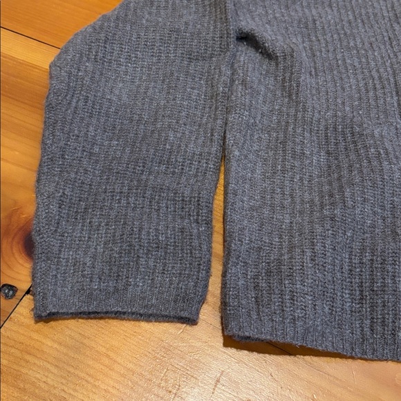 QUINCE XL Heather Brown 100% Yak Wool Soft Rib Crew Cardigan Sweater - Picture 6 of 8